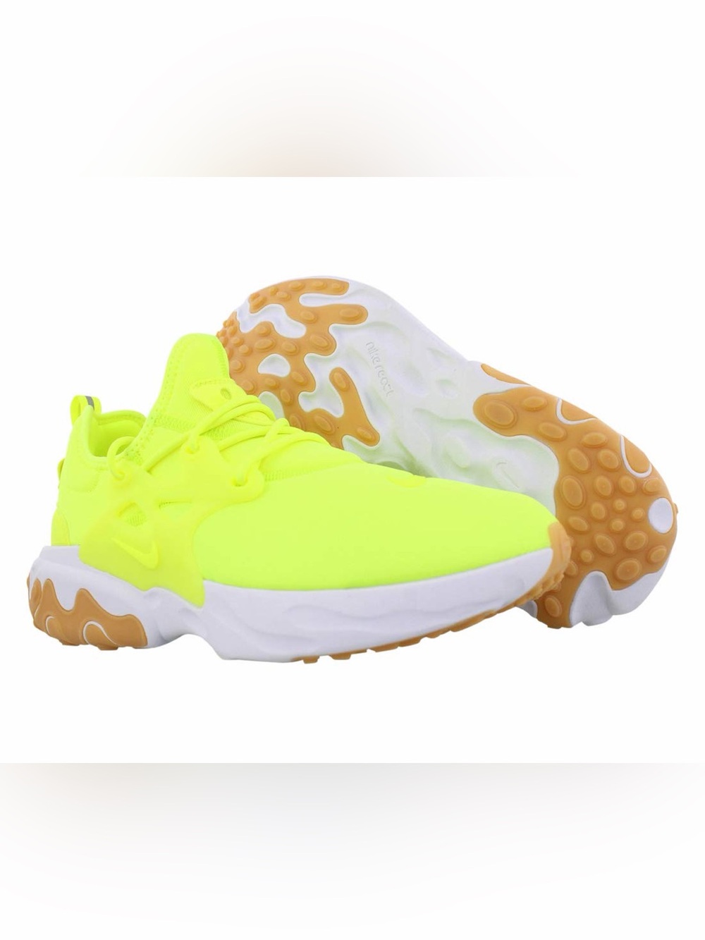 Nike Men's React Presto Volt, Volt/White/Gum Light Brown/Volt, size 11
